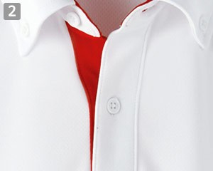 ドライレイヤードボタンダウンポロシャツ(41-00315AYB)の商品詳細「前立て配色」