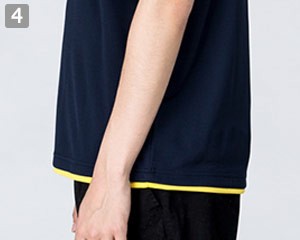 ドライレイヤードボタンダウンポロシャツ(41-00315AYB)の商品詳細「裾配色」