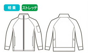 アイトスのストレッチニットジャケット(71-OM312)の素材