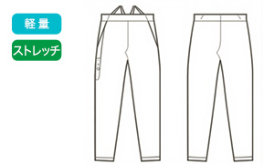 アイトスのストレッチニットパンツ(71-OM312)の素材