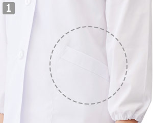 白衣/長袖(71-1-001)の商品詳細「両脇ポケット」