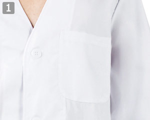 白衣/七分袖(71-1-617)の商品詳細「左胸ポケット付き」