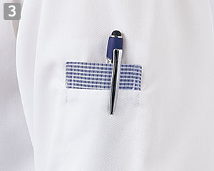 調理コート/七分袖[男女兼用](71-2-683)の商品詳細「袖ポケット(ペン挿し)」