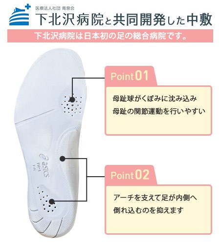 母趾にやさしい設計の中敷き