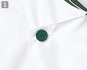 コックコート(71-6-430)の商品詳細「割れにくいボタン」