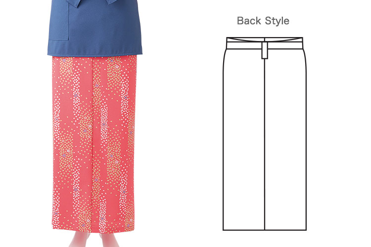 モンブランの桜吹雪柄和風ラップスカート(71-7-413)画像