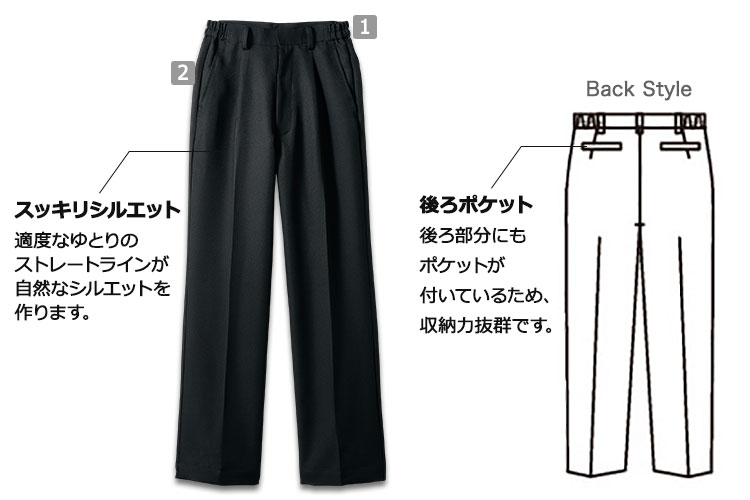 パンツ/ワンタック[男女兼用](71-7-921)の商品詳細