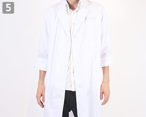 長袖白衣(71-81-491)の商品詳細「前開きでサッと羽織る」