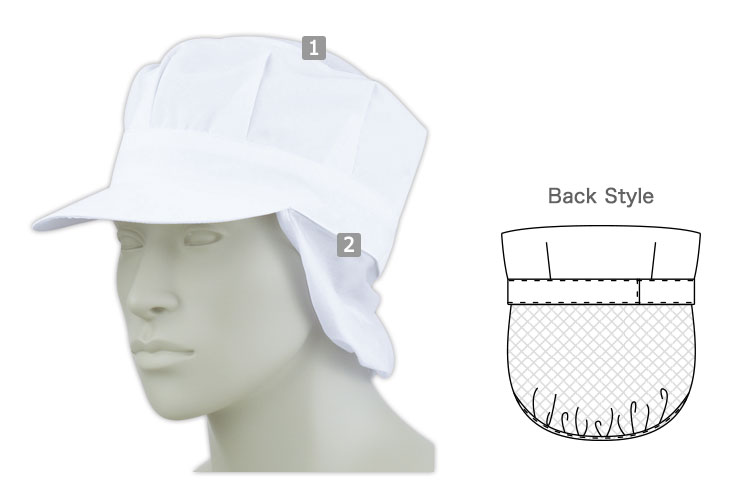 天メッシュたれ付き八角帽子(71-9-1065)の商品詳細