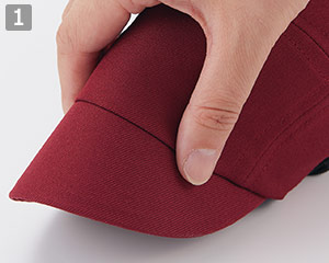 キャップたれ付[男女兼用](71-9-1370)の商品詳細「型崩れ防止ツバ芯」