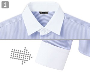 ストライプの長袖シャツ(71-bv2571)の商品詳細「白い襟元と袖口」