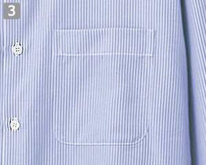 ストライプの長袖シャツ(71-bv2571)の商品詳細「左胸ポケット」