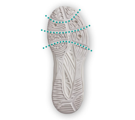 柔軟性に優れたアウターソールのイメージ図