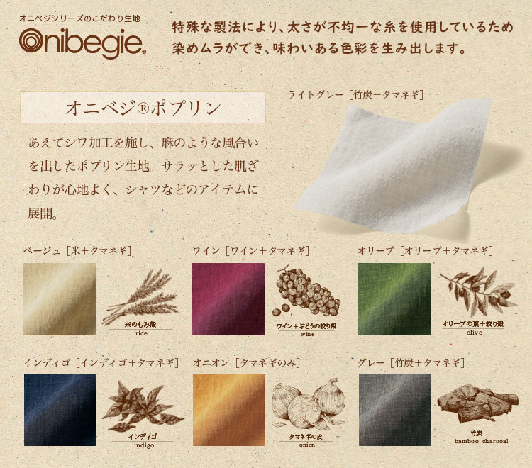 オニベジポプリンの素材について