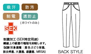 住商モンブランのナースレディースパンツ(71-OM702)の素材