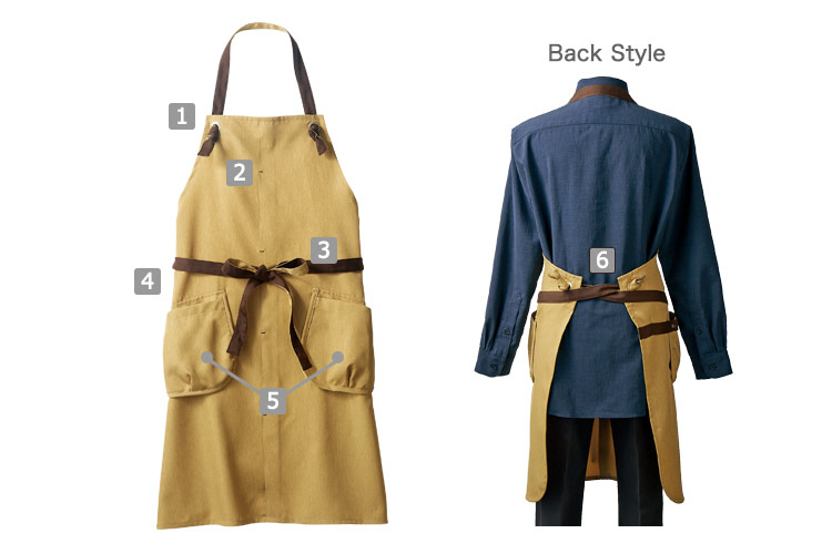 胸当てエプロン(71-OV5005)の商品詳細