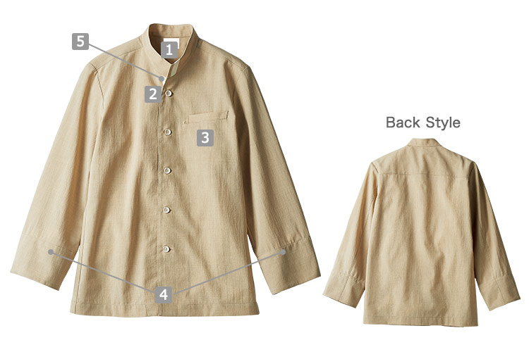 オニベジスタンドカラーシャツ(71-OV6501)のおすすめポイント