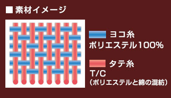 快適性と防シワ性に優れ、やや厚手の素材!