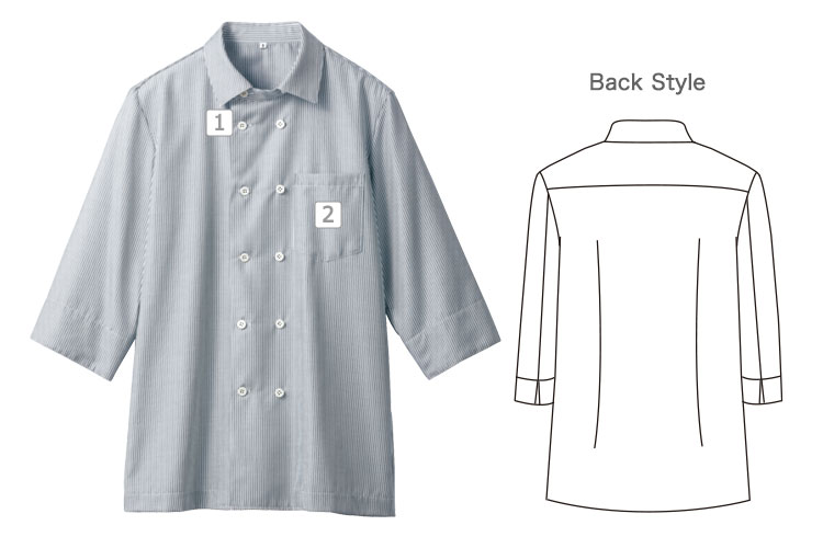 コックシャツ/七分袖(71-SS003)の商品詳細