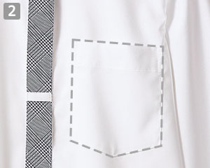 七分袖シャツ(71-SS005)の商品詳細「左胸ポケット」