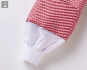 コックシャツのポイント①袖口ネット