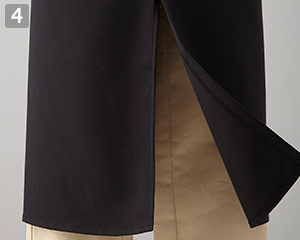 ソムリエエプロンのポイント④中央スリット入り