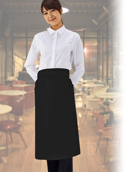 こだわりの国内製造と絶妙な丈感で人気のショートソムリエエプロン。