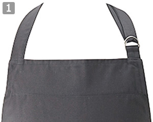 胸付ソムリエエプロンのポイント①調整可能なDカン