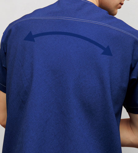 動きやすいストレッチ素材のイメージ図