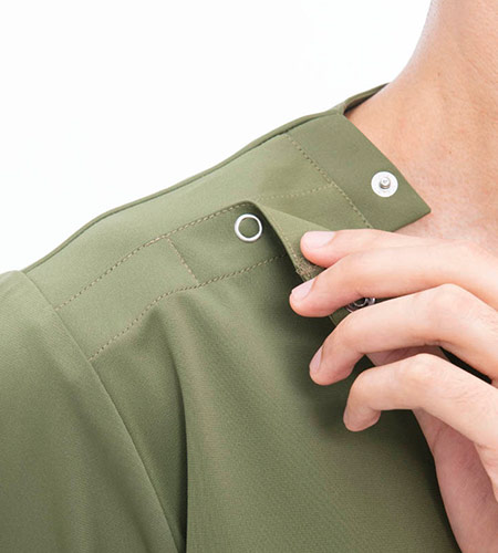 スナップボタン開き