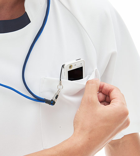 左胸2重ポケット(PHSポケット付き)