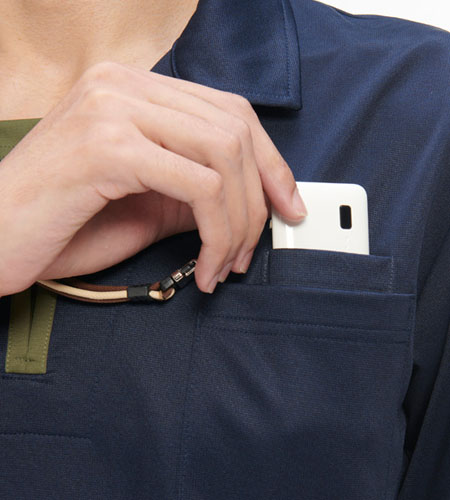 PHSポケット付き(左胸ポケット内側)