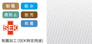 ナガイレーベンのメンズスクラブ LX4087の素材