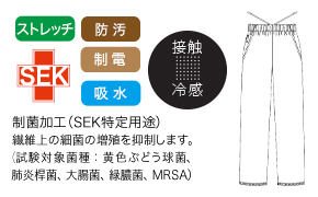 ナガイレーベンの男女兼用パンツ a6-rf5503の素材