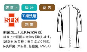 ナガイレーベンの白衣 sd3360の素材
