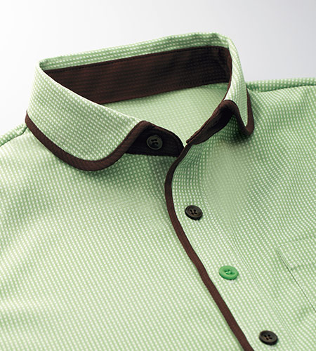 台襟付きラウンドカラー