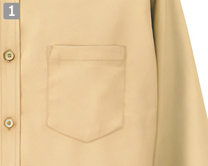 マルチボタンダウンシャツ長袖(B4-KZN105)の商品詳細「左胸ポケット」