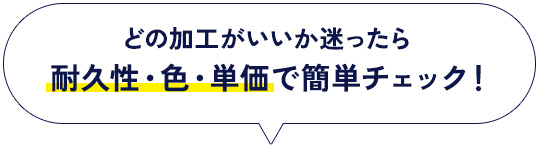 どの加工がいいか迷ったら3つの基準で簡単チェック！