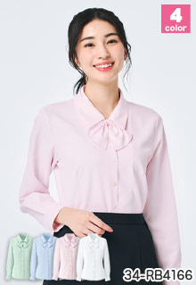 事務服・会社制服 リボン付きブラウス(34-RB4166)
