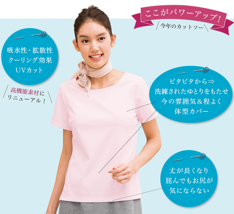吸水性にUVカット等、機能やシルエットが進化したクルーネックTシャツ(23-WP327) メイン画像2