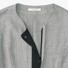 前ファスナー開き＆一重仕立て