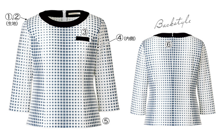 七分袖プルオーバー[ニット/チェック](34-BCK7104) 詳細