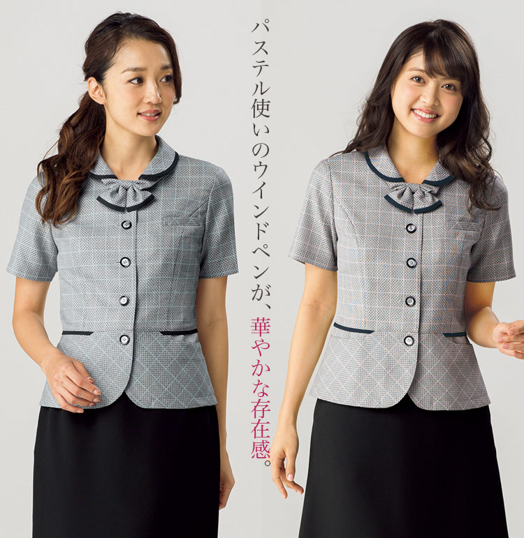 ウインドペンチェック柄オーバーブラウス(32-LJ0770)