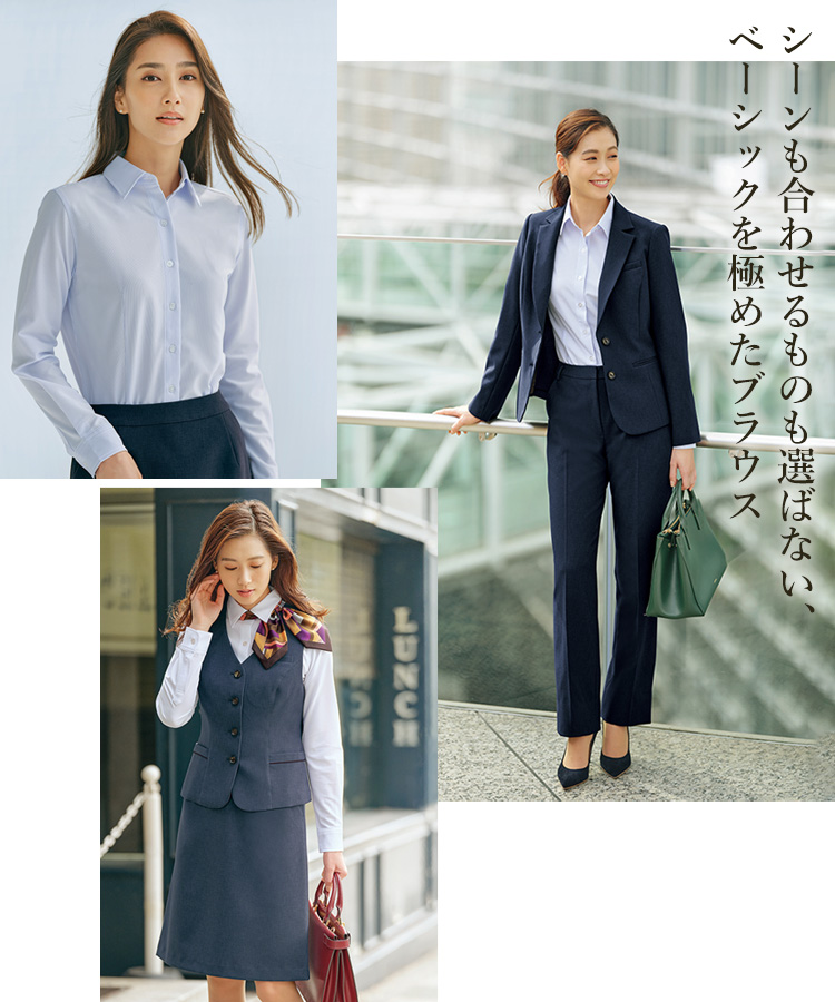 長袖ブラウス[ニット/ノーアイロン/防汚加工](61-hcb4001) メイン画像④