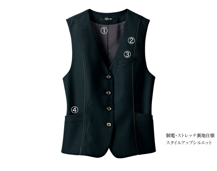 ベスト[シャドーチェック/ストレッチ](89-04350)　詳細