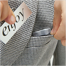 Wネームループ付き胸ポケット