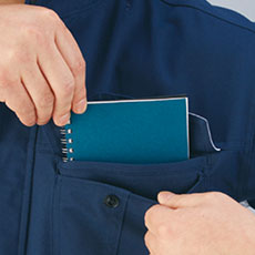 左胸二重ポケット