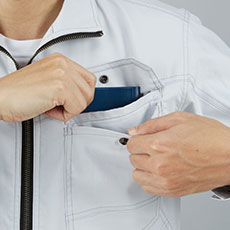 左胸二重ポケット