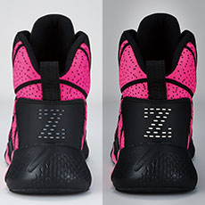 かかと部分反射材使用:左-通常 / 右-反射