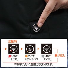 3段階の温度調節機能
